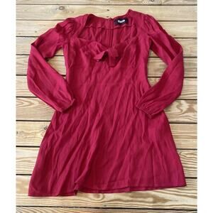 Reformation Long Sleeve Mini Dress Petite Size 4P Women’s Red